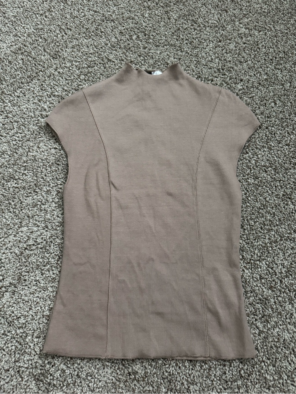 H&M Divided Ribbed Mock Neck Top